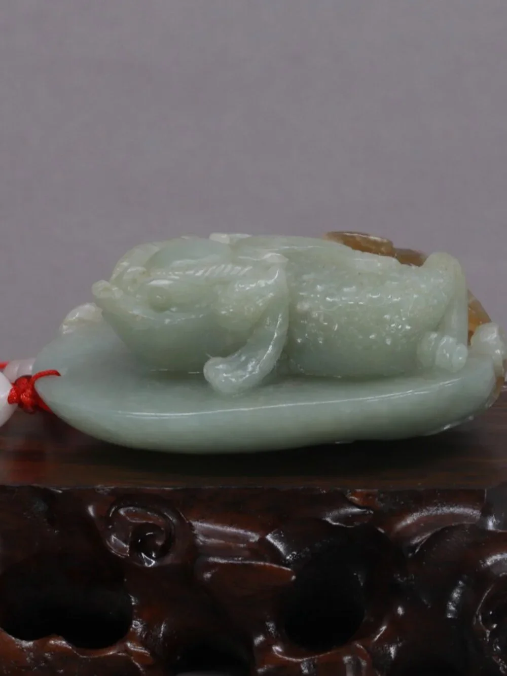 Chinese Hetian Jade Statue w Toad